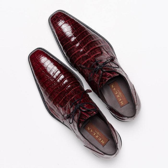 Mezlan Shoes Made in Spain - Mezlan Crocodile Derby Shoes - Mezlan Crocodile Derby Dress Shoes - Mezlan Dress Shoe On Sale