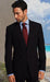 2 BUTTON SOLID COLOR BLACK Men's SUIT Side VENT BACK JACKET STYLE WITH 1 PLEATED PANTS mensusa