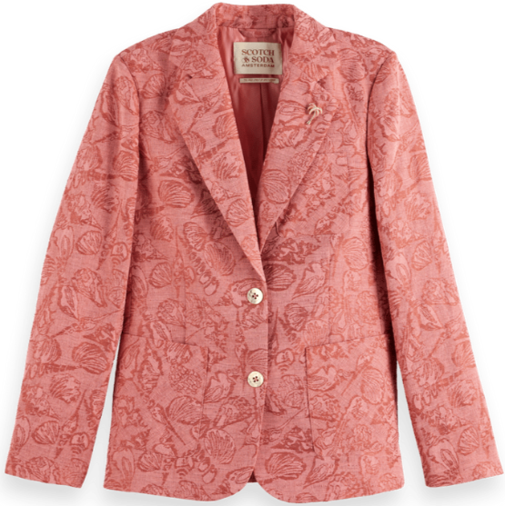 Mens Paisley Blazer - Floral Sport Coat - Peach Sport Jacket