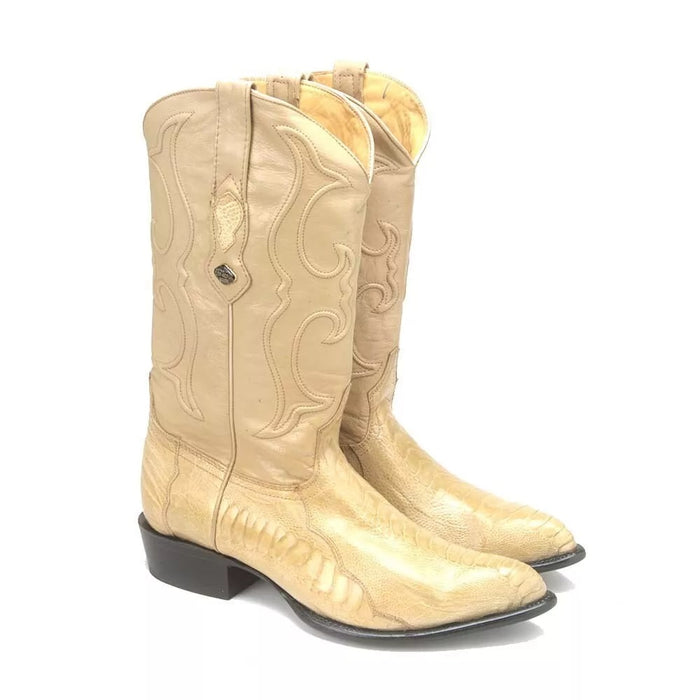 Genuine Ostrich Leg Cowboy Boots - Los Altos Oryx J-Toe Western Boots