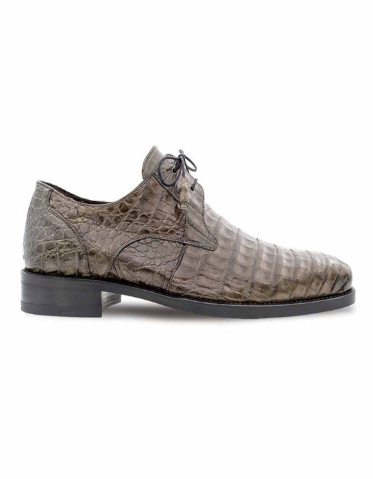 Mezlan Shoes Made in Spain - Mezlan Anderson Grey Genuine Crocodile Lace-Up