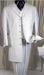 5 buttons All White Suit For Men 3 Pc Suits For Men with vest 38 inch length jacket Notch collar mensusa