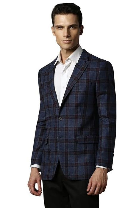 Blazer - Vested Plaid Sport Coat Available In Charcoal And Burgundy Plaid - Modern Fit - Notch Lapel Side Vented - Business Blazer