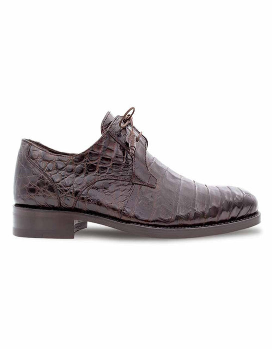 Mezlan Shoes Made in Spain - Mezlan Genuine Crocodile Brown Anderson Lace-Up