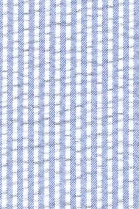 "Modern Fit Men's Seersucker Suit 2PC - Navy Blue Pinstripe Summer"