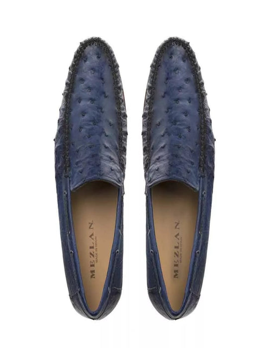 Mezlan Shoes Made in Spain - Mezlan Jean Genuine Ostrich Dress Moccasin