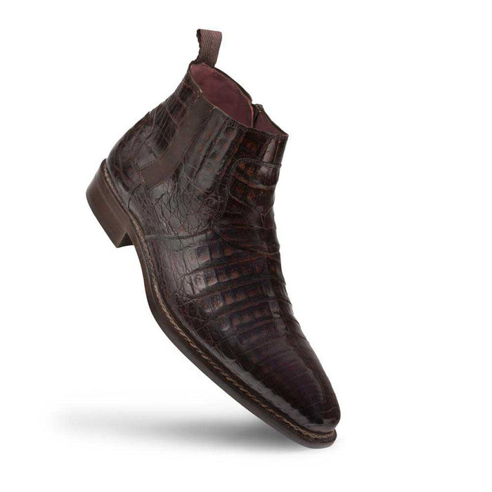 Mezlan Men's Blackmore Brown Genuine Crocodile Leather Dress Boots