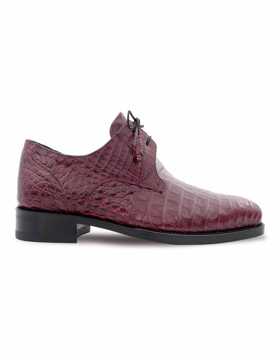 Mezlan Shoes Made in Spain - Mezlan Anderson Burgundy Genuine Crocodile Lace-Up