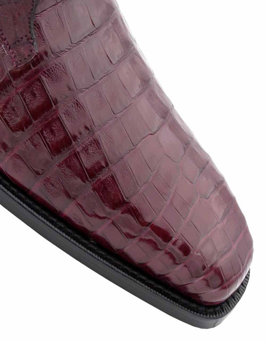 Mezlan Shoes Made in Spain - Mezlan Anderson Burgundy Genuine Crocodile Lace-Up