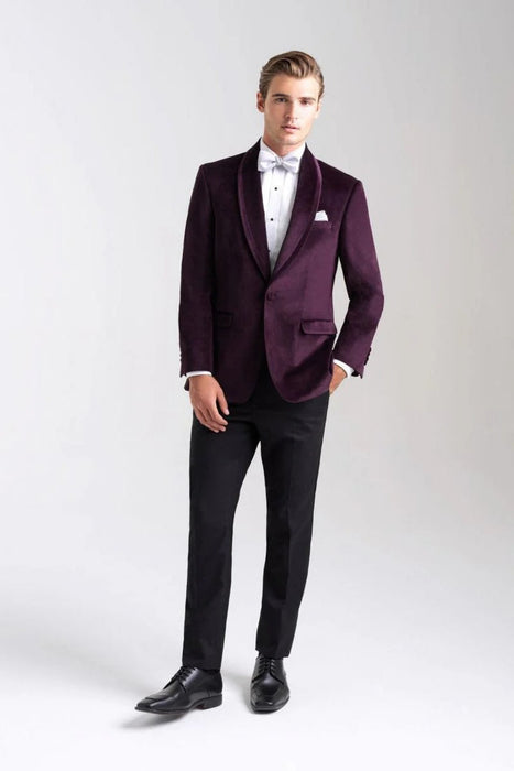 Velvet Blazer - Mens Blazer - Dinner Jacket - Venice Aubergine Velvet Dinner Jacket Separates