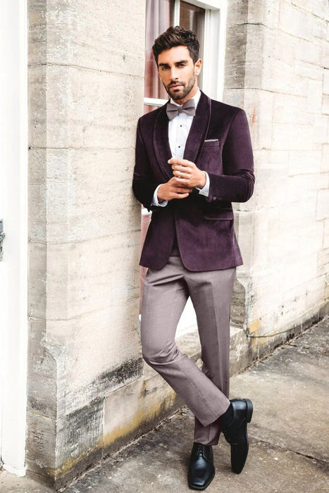 Velvet Blazer - Mens Blazer - Dinner Jacket - Venice Aubergine Velvet Dinner Jacket Separates