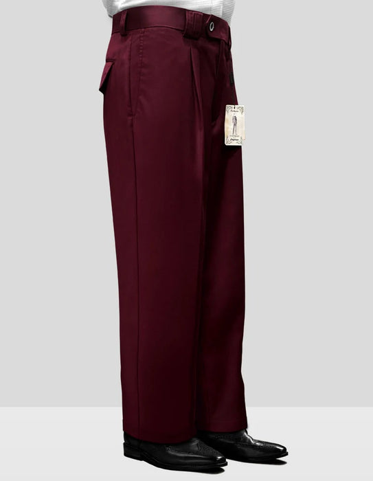 Burgundy Wide Leg Pants | High-Waisted Palazzo Trousers | Statement Solid Color Bottoms