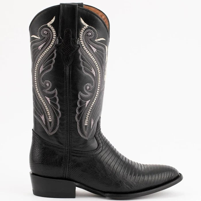 Men's Black Lizard Cowboy Boots - Ferrini Taylor Handcrafted Western Dress Boots