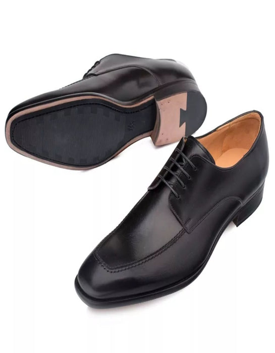 Mezlan Shoes Made in Spain - Mezlan Coventry Black Calfskin Leather Men's Classic Apron Oxford