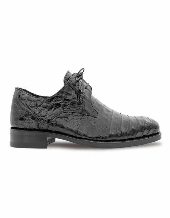 Mezlan Shoes Made in Spain - Mezlan Anderson Black Genuine Crocodile Lace-Up