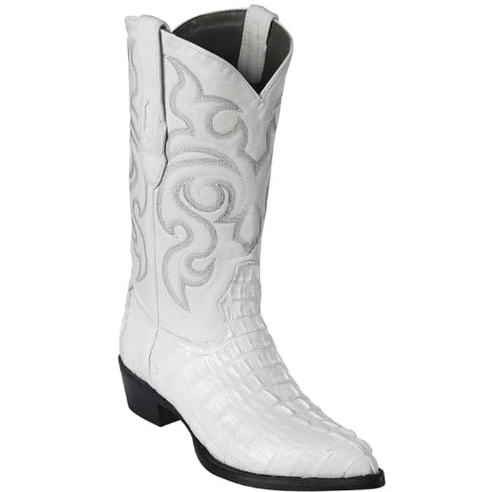 Men's White Crocodile Print Cowboy Boots - Los Altos Dress Western Boots