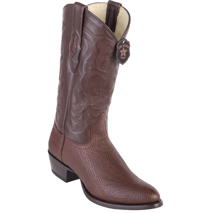 Men's Brown Sharkskin Cowboy Boots: Western Dress Boots, R-Toe, Affordable