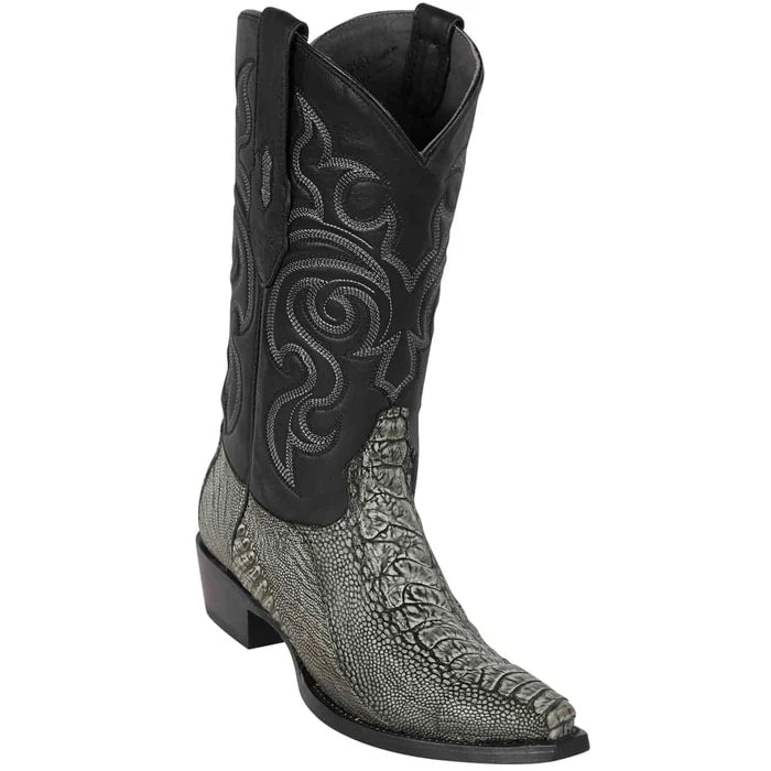 Men's Black Ostrich Leg Cowboy Boots - Los Altos Dress Western Boots