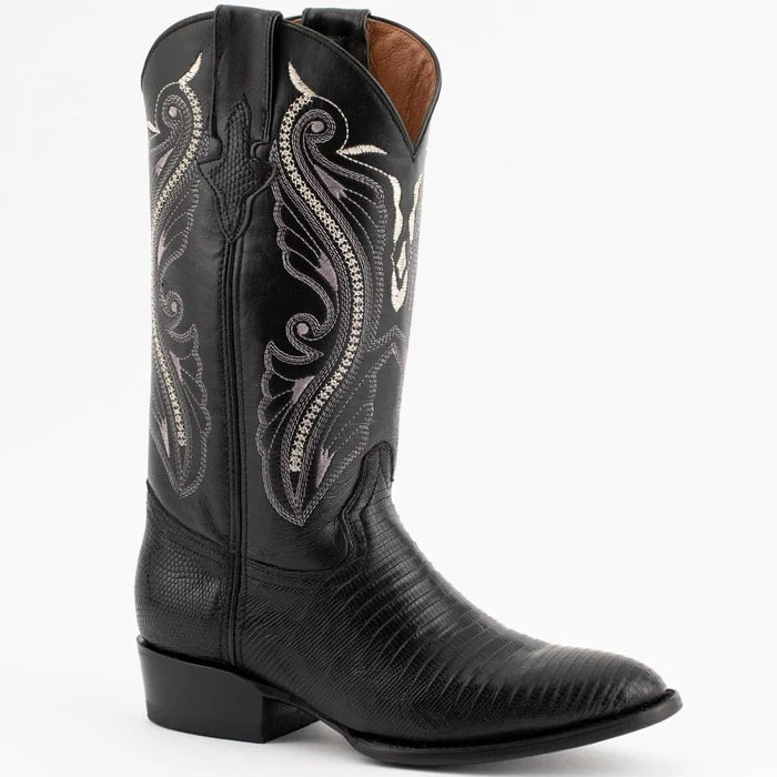 Men's Black Lizard Cowboy Boots - Ferrini Taylor Handcrafted Western Dress Boots