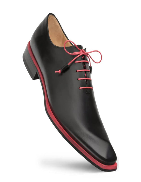 Mezlan Shoes Made in Spain - Mezlan Black Asymmetric Plain Toe Oxford