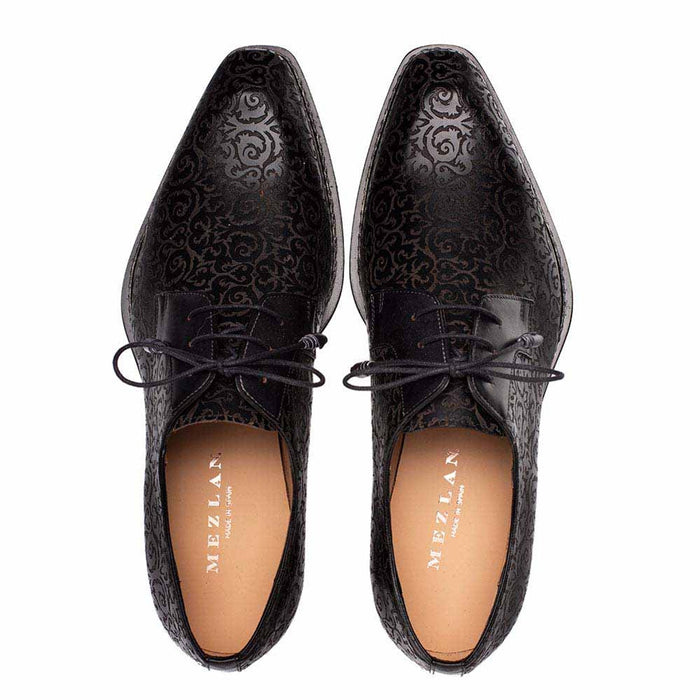 Lontani Lace-Up Black Brogue Derby Shoes By Mezlan Made In Spain Brand