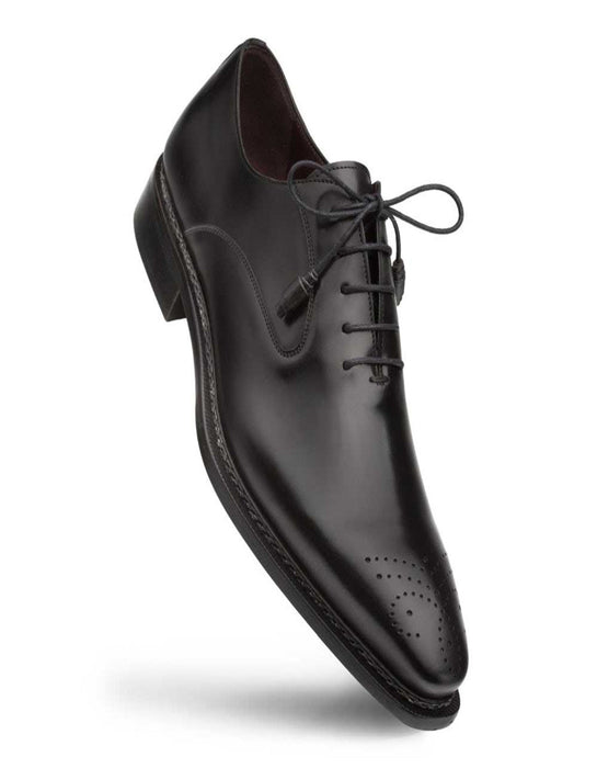 Mezlan Shoes Made in Spain - Mezlan Gavino Black Calfskin Leather Mens Oxford