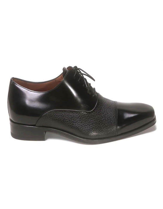 Mezlan Men's Black Deer Skin Leather Oxford Dress Shoes