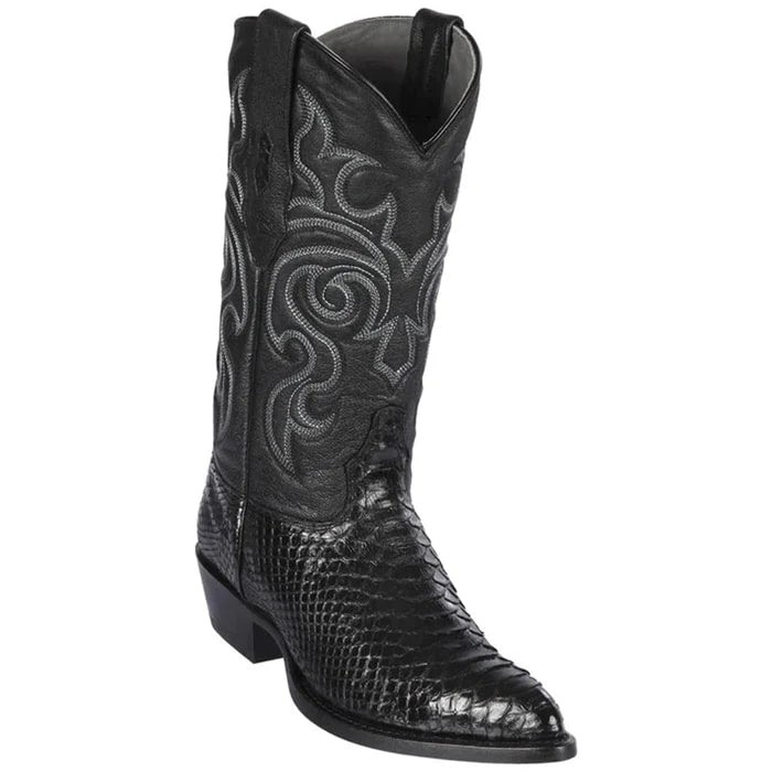 Men's Black Snakeskin Cowboy Boots - Los Altos Dress Western Boots