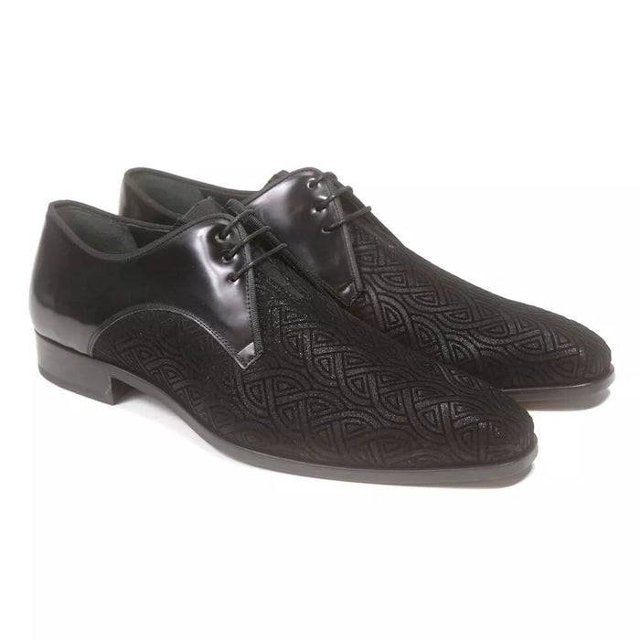 Mezlan Shoes Made in Spain - Mezlan Men Black Tuxedo Center Gore Lace Slip On