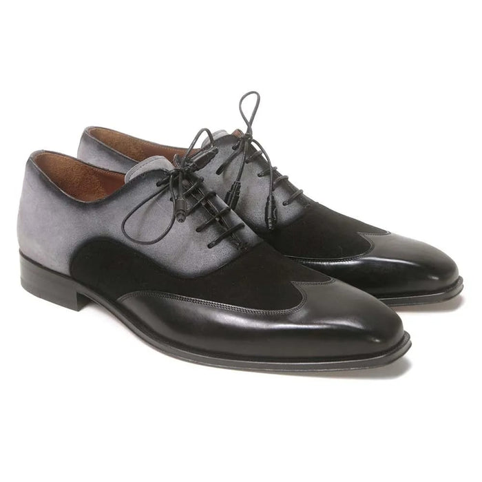 Mezlan Shoes Made in Spain - Mezlan Men Black and Grey Suede Wing Tip Oxford