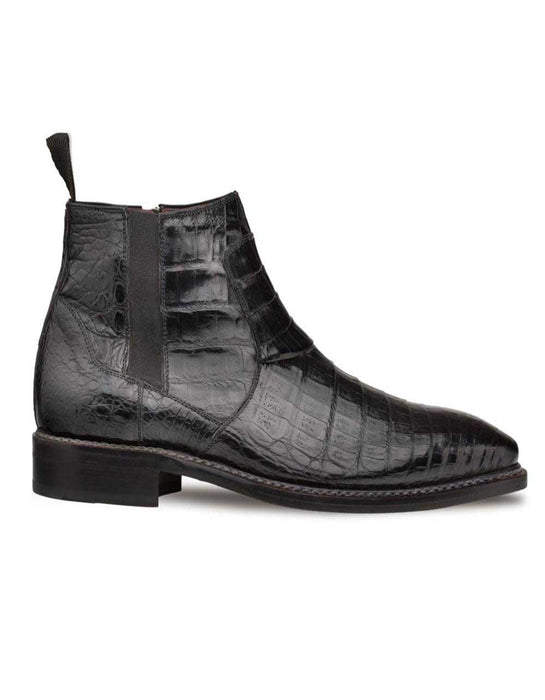 Mezlan Shoes Made in Spain - Mezlan Blackmore Black Genuine Crocodile Plain Toe Mens Boot