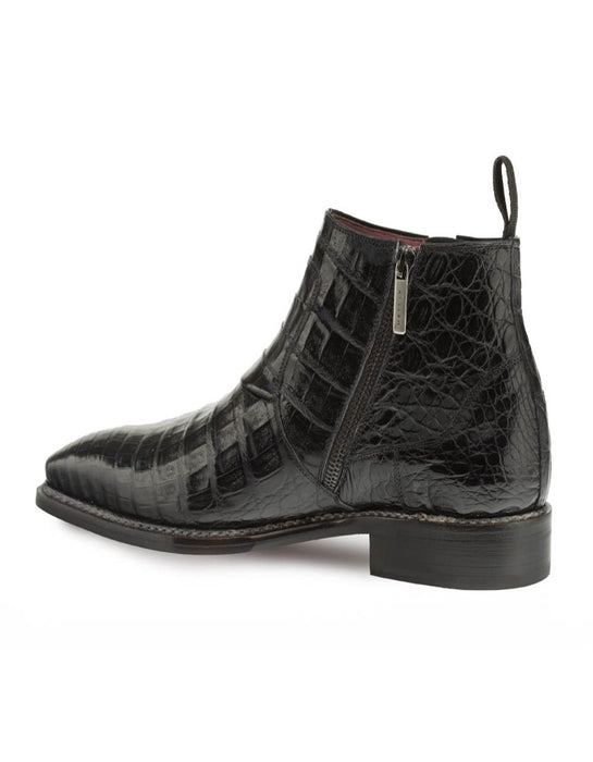 Mezlan Shoes Made in Spain - Mezlan Blackmore Black Genuine Crocodile Plain Toe Mens Boot