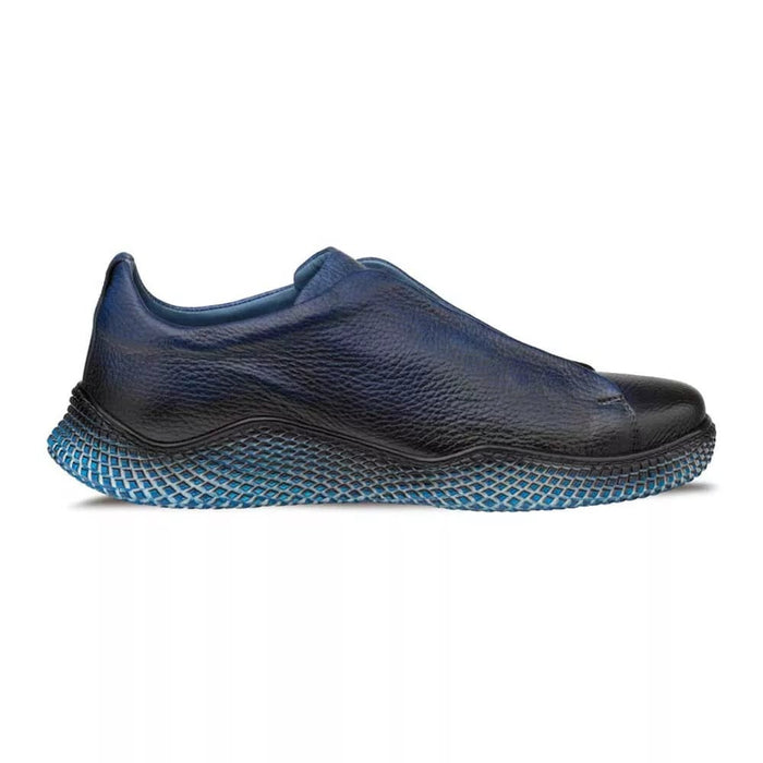 Mezlan Shoes Made in Spain - Mezlan Men's Blue Calcio Deer Skin Slip On Sneakers