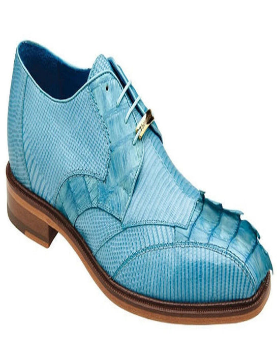 Men's Belvedere Valter Blue Genuine Crocodile Lizard Skin Dress Shoes