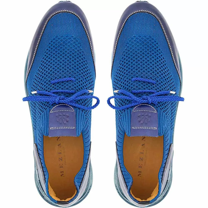 Mezlan Shoes Made in Spain - Mezlan Piedra Blue Tri-Tone Knitted Sneaker