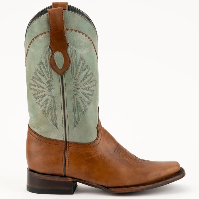 Men's Ferrini Santa Fe Western Cowboy Boots - Handcrafted Leather Dress Boots - Brandy