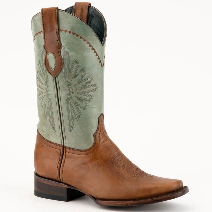 Men's Ferrini Santa Fe Western Cowboy Boots - Handcrafted Leather Dress Boots - Brandy