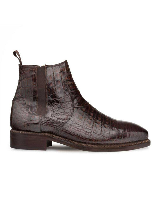 Mezlan Shoes Made in Spain - Mezlan Blackmore Brown Genuine Crocodile Plain Toe Mens Boot