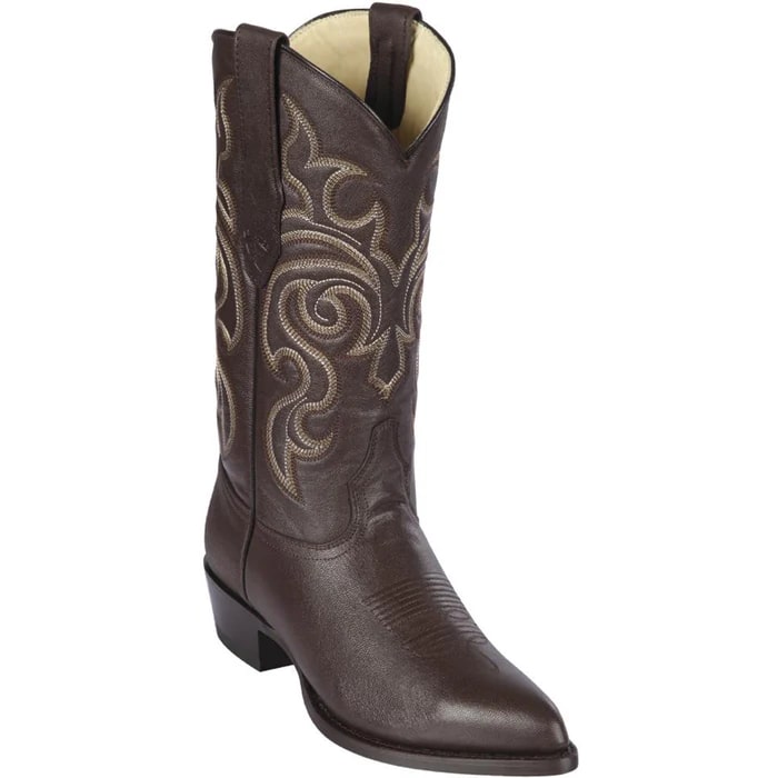 Men's Brown Leather J-Toe Cowboy Boots - Los Altos Western Dress Boots