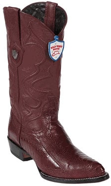 Maroon ~ Wine Color Ostrich Leg Cowboy Boots - Botas De Avestruz