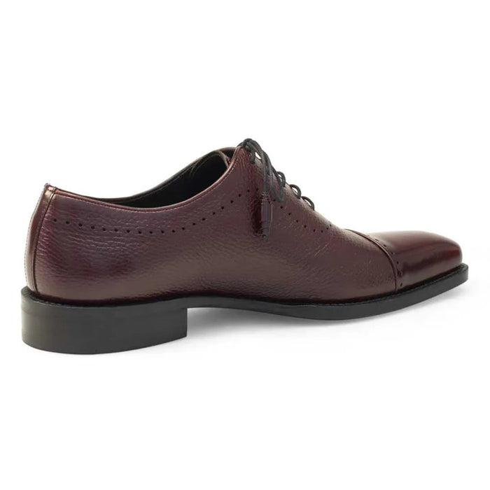 Mezlan Shoes Made in Spain - Mezlan Postdam Burgundy Calfskin Leather Mens Oxford