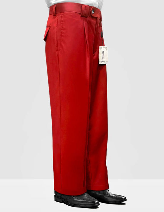 Women's Red Wide Leg Pants | High-Waisted Palazzo Trousers | Statement Solid Color