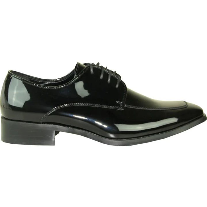 CHEAP DISCOUNTED PRICED - MENS CLASSIC MOC TOE SHINY PATENT PROM SHOE IN BLACK