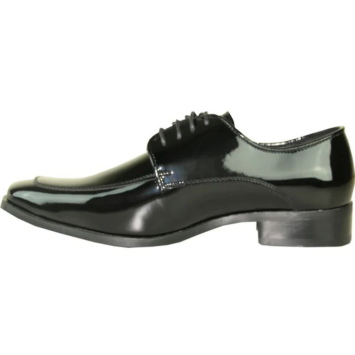 CHEAP DISCOUNTED PRICED - MENS CLASSIC MOC TOE SHINY PATENT PROM SHOE IN BLACK