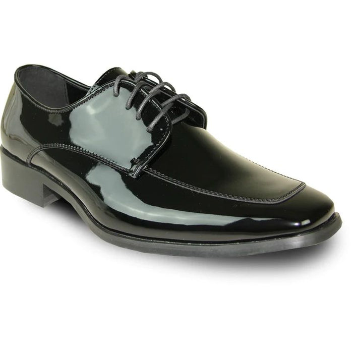 CHEAP DISCOUNTED PRICED - MENS CLASSIC MOC TOE SHINY PATENT PROM SHOE IN BLACK