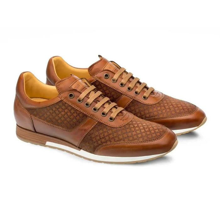 Mezlan Shoes Made in Spain - Mezlan Maxim Tan Calfskin & Suede Sneakers