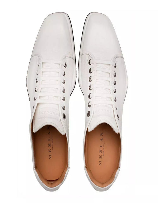 Mezlan Shoes Made in Spain - Mezlan Cartuja Sport Oxford White Shiny Calf Sneakers