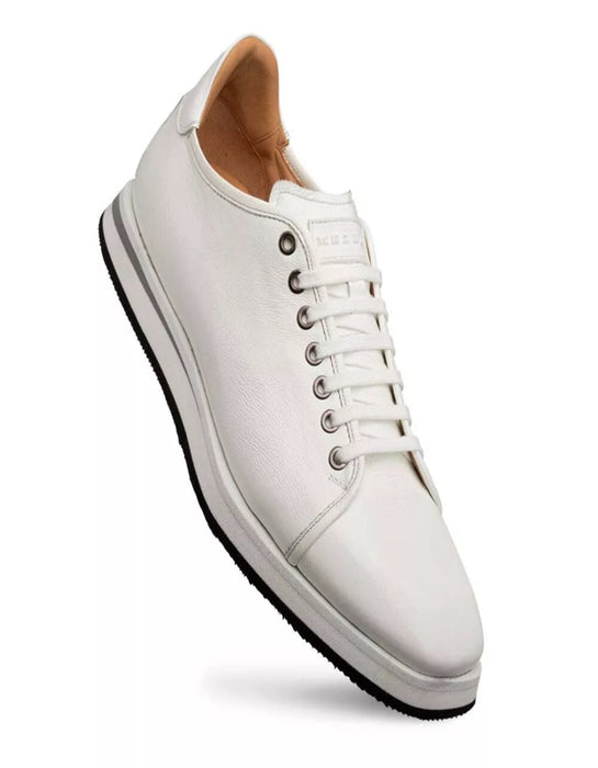 Mezlan Shoes Made in Spain - Mezlan Cartuja Sport Oxford White Shiny Calf Sneakers