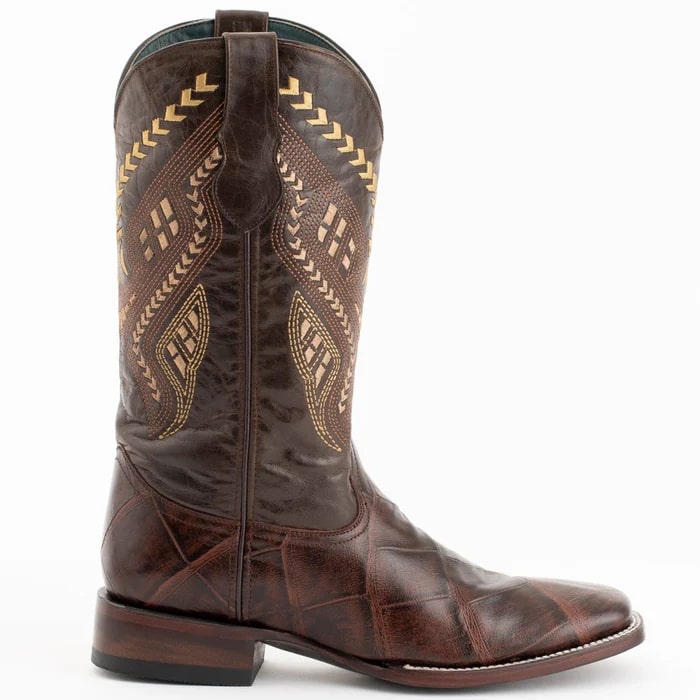 Men's Ferrini Jesse Chocolate Print Alligator Cowboy Boots - Handcrafted Western Dress Boots