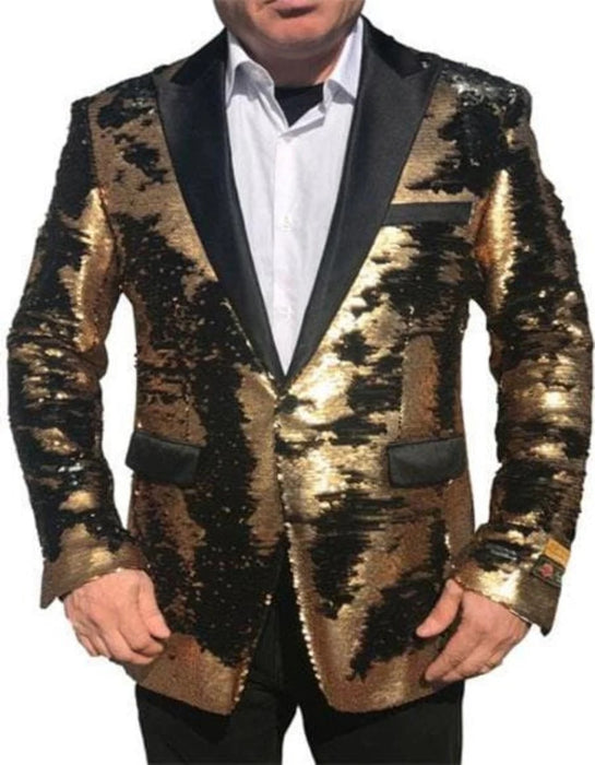 Christmas Blazer New Year Holiday Tuxedo Dinner Jacket Single Breasted Sequin Fabric Shiny Perfect For Party